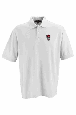 NC State Wolfpack White Wolfhead Soft-Blend Pique Polo(Nc State Wolfpack White Wolfhead Soft Blend Pique Polo)