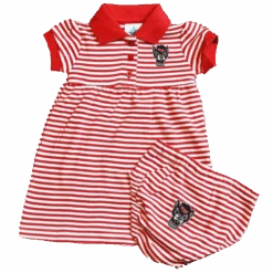NC State Wolfpack Infant Striped Polo Dress And Bloomers(Nc State Wolfpack Infant Striped Cheerleader Polo Dress And Bloomers)