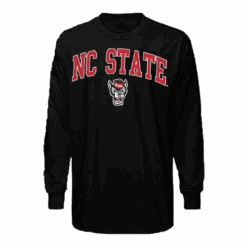 NC State Wolfpack Youth Black Arched Wolfhead Long Sleeve T-Shirt(Nc State Wolfpack Youth Black Arched Wolfhead Long Sleeve T Shirt)