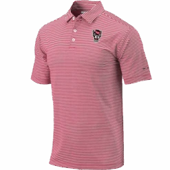 NC State Wolfpack Columbia Red And White Stripe Club Invite Polo(Nc State Wolfpack Columbia Red And White Stripe Club Invite Polo)