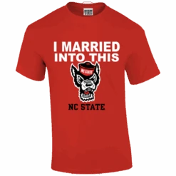 NC State Wolfpack Red I Married Into This Wolfhead T-Shirt(Nc State Wolfpack Red I Married Into This Wolfhead T Shirt)