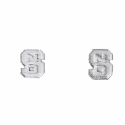 NC State Wolfpack Sterling Silver Block S Post Earrings(Nc State Sterling Silver Block S Post Earrings)