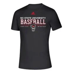 NC State Wolfpack Adidas Black Baseball "Leave It All On The Field" Creator T-Shirt(Nc State Wolfpack Adidas Black Baseball Leave It All On The Field Creator T Shirt)