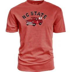 NC State Wolfpack Heather Red Life Is Good Jake Truck T-Shirt(Nc State Wolfpack Heather Red Life Is Good Jake Truck T Shirt)