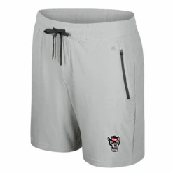 NC State Wolfpack Men's 7" Ash Grey Atomic Shorts(Nc State Wolfpack Mens Ash Grey Atomic Shorts)