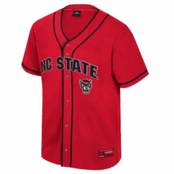 NC State Wolfpack Red Button-Up Baseball Jersey(Nc State Wolfpack Red Button Up Baseball Jersey)