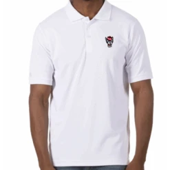 NC State Wolfpack Antigua White Wolfhead Legacy Pique Polo(Nc State Wolfpack Antigua White Wolfhead Legacy Pique Polo)