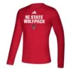 NC State Wolfpack Adidas Red Wolfpack Creator Long Sleeve Performance T-Shirt(Nc State Wolfpack Adidas Red Wolfpack Creator Long Sleeve Performance T Shirt)