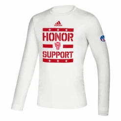 NC State Wolfpack Adidas White Pre Game Honor & Support Performance Long Sleeve(Nc State Wolfpack Adidas White Pre Game Honor Support Performance Long Sleeve)
