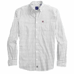 NC State Wolfpack Johnnie-O Grey And White Archie Oxford Long Sleeve Button Down(Nc State Wolfpack Johnnie O Grey And White Archie Oxford Long Sleeve Button Down)