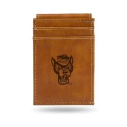 Rico NC State Wolfpack Tan Laser Engraved Wolfhead Front Pocket Wallet(Nc State Wolfpack Tan Laser Engraved Wolfhead Front Pocket Wallet)