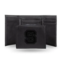 NC State Wolfpack Rico Black Laser Engraved Block S Trifold Wallet(Nc State Wolfpack Rico Black Laser Engraved Block S Trifold Wallet)