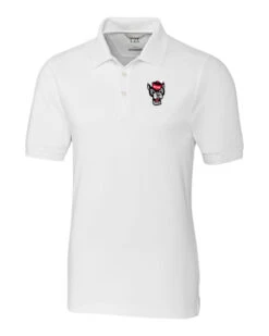 NC State Wolfpack Cutter & Buck Advantage Tri-blend White Pique Polo Tall(Nc State Wolfpack Cutter Buck Advantage Tri Blend White Pique Polo Tall)