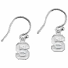 NC State Wolfpack Silver Block S Dangle Earrings(Nc State Wolfpack Silver Block S Dangle Earrings)