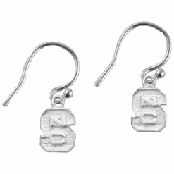 NC State Wolfpack Silver Block S Dangle Earrings(Nc State Wolfpack Silver Block S Dangle Earrings)