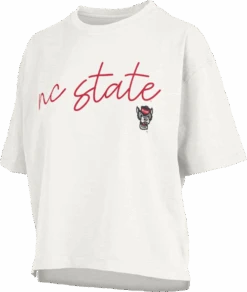 NC State Wolfpack Women's "Alexandra" White Waist Length Sleeved T-Shirt(Nc State Wolfpack Womens Alexandra White Waist Length Sleeved T Shirt)