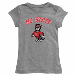 NC State Wolfpack Heather Grey Youth Girl's Lexie T-Shirt(Nc State Wolfpack Heather Grey Youth Girls Lexie T Shirt)