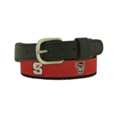 NC State Wolfpack Red And Black Block S And Wolfhead Belt(Nc State Wolfpack Red And Black Block S And Wolfhead Belt)
