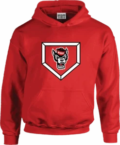 NC State Wolfpack Red Wolfhead Baseball Homeplate Hooded Sweatshirt(Nc State Wolfpack Red Wolfhead Baseball Homeplate Hooded Sweatshirt)
