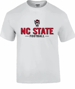 NC State Wolfpack White Wolfhead Football T-Shirt(Nc State Wolfpack Trt White Wolfhead Football T Shirt)