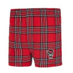 NC State Wolfpack Men's Red Takeaway Wolfhead Flannel Boxers(Nc State Wolfpack Mens Red Takeaway Wolfhead Flannel Boxers)