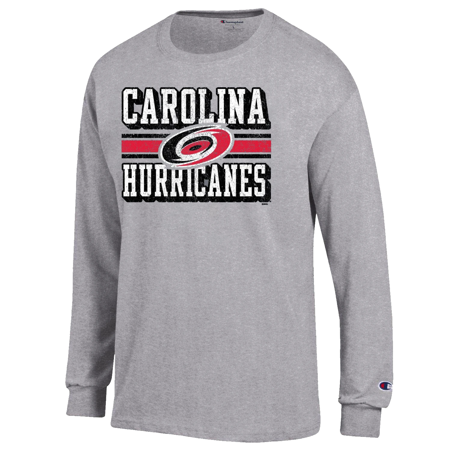 Champion Carolina Hurricanes Youth Grey Long Sleeve T-Shirt(Carolina Hurricanes Youth Grey Long Sleeve T Shirt)