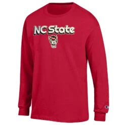 NC State Wolfpack Champion Youth Red Shadow Letter Long Sleeve T-Shirt(Nc State Wolfpack Champion Youth Red Shadow Letter Long Sleeve T Shirt)