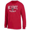 NC State Wolfpack Champion Red Arched Wolfpack Est. 1887 Over Wolfhead Long Sleeve T-Shirt(Nc State Wolfpack Champion Red Arched Wolfpack Est 1887 Over Wolfhead Long Sleeve T Shirt)