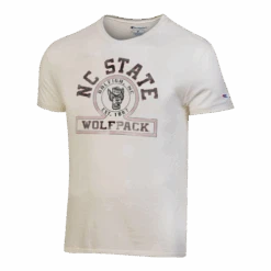 NC State Wolfpack Champion Alabaster White Distressed Raleigh Arched Wolfhead T-Shirt(Nc State Wolfpack Champion Alabaster White Distressed Raleigh Arched Wolfhead T Shirt)