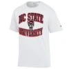 NC State Wolfpack Champion White Arched NC State Over Wolfhead T-Shirt(Nc State Wolfpack Champion White Arched Nc State Over Wolfhead T Shirt)