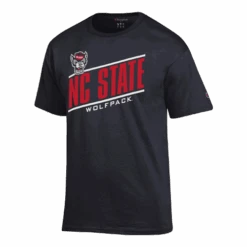NC State Wolfpack Champion Black Slanted Outline Wolfhead T-Shirt(Nc State Wolfpack Champion Black Slanted Outline Wolfhead T Shirt)