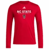 NC State Wolfpack Adidas Red 2024 Pre-Game Basketball Long Sleeve T-Shirt(Nc State Wolfpack Adidas Red 2024 Pre Game Basketball Long Sleeve T Shirt)