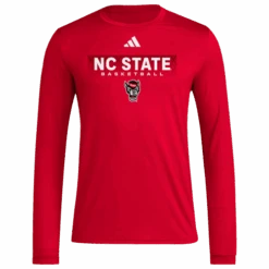 NC State Wolfpack Adidas Red 2024 Pre-Game Basketball Long Sleeve T-Shirt(Nc State Wolfpack Adidas Red 2024 Pre Game Basketball Long Sleeve T Shirt)