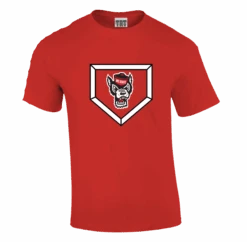NC State Wolfpack Red Wolfhead Homeplate Short Sleeve T-Shirt(Nc State Wolfpack Trt Red Wolfhead Homeplate Short Sleeve T Shirt)