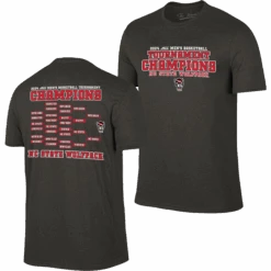 NC State Wolfpack Heathered Black 2024 ACC Men's Basketball Tournament Champions Bracket T-Shirt(Nc State Wolfpack Heathered Black 2024 Acc Mens Basketball Tournament Champions Bracket T Shirt)