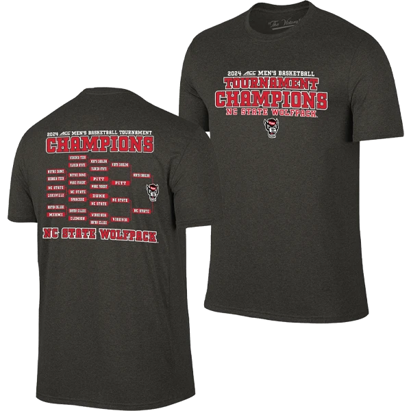 NC State Wolfpack Heathered Black 2024 ACC Men's Basketball Tournament Champions Bracket T-Shirt(Nc State Wolfpack Heathered Black 2024 Acc Mens Basketball Tournament Champions Bracket T Shirt) 1 NC State Wolfpack Heathered Black 2024 ACC Men's Basketball Tournament Champions Bracket T-Shirt(Nc State Wolfpack Heathered Black 2024 Acc Mens Basketball Tournament Champions Bracket T Shirt)