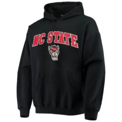 NC State Wolfpack Youth Black Arched Wolfhead Hooded Sweatshirt(Nc State Wolfpack Youth Black Arched Wolfhead Hooded Sweatshirt)
