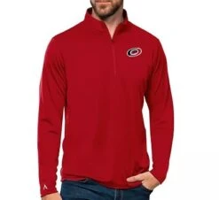Carolina Hurricanes Red Antigua Tribute 1/4 Zip Pullover(Antigua Carolina Hurricanes Red Tribute 1 4 Zip Pullover)