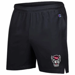 Champion NC State Wolfpack Men's 5" Inseam Woven Black Wolfhead Short(Nc State Wolfpack Mens 5 Inseam Woven Black Wolfhead Short)