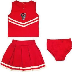 NC State Wolfpack Red Wolfhead Cheerleading Outfit W/ Bloomers(Nc State Wolfpack Red Toddler Wolfhead Cheerleading Outfit W Bloomers)