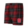 NC State Wolfpack Men's Black/Red Block S Concord Flannel Boxer Shorts(Nc State Wolfpack Mens Black Red Block S Concord Flannel Boxer Shorts)