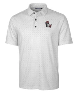 NC State Wolfpack Cutter & Buck Pike Double Dot Charcoal Slobbering Wolf Polo(Nc State Cutter Buck Pike Double Dot Charcoal Slobbering Wolf Polo)