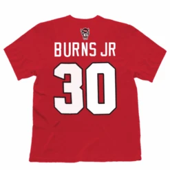 NC State Wolfpack Retro Brands Red #30 DJ Burns Jr Youth T-shirt(Nc State Wolfpack Retro Brands Youth Red 30 Dj Burns Jr Basketball Jersey)