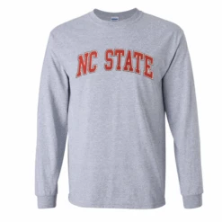 NC State Wolfpack Youth Grey Arch NC State Long Sleeve T-Shirt(Nc State Wolfpack Youth Grey Arch Nc State Long Sleeve T Shirt)