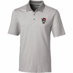 NC State Wolfpack Cutter & Buck Big & Tall Grey And White Wolfhead Forge Tonal Polo(Nc State Wolfpack Cutter Buck Big Tall Grey And White Wolfhead Forge Tonal Polo)