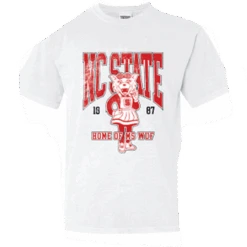 NC State Wolfpack Comfort Colors White Youth Home Of Ms. Wuf T-Shirt(Nc State Wolfpack Girl Tribe Comfort Colors White Youth Home Of Ms Wuf T Shirt)