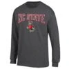 NC State Wolfpack Champion Granite Heather Strutting Wolf Long Sleeve T-Shirt(Nc State Wolfpack Champion Granite Heather Strutting Wolf Long Sleeve T Shirt)