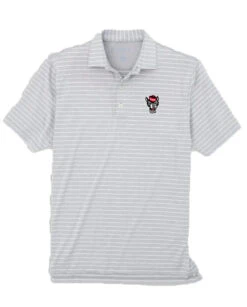 NC State Wolfpack Johnnie O Grey Newton Wolfhead Golf Shirt(Nc State Wolfpack Johnnie O Grey Newton Wolfhead Golf Shirt)