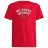 ADIDAS NC State Wolfpack Youth Red Fresh Bubble Letter T-Shirt(Nc State Wolfpack Youth Red Fresh Bubble Letter T Shirt)