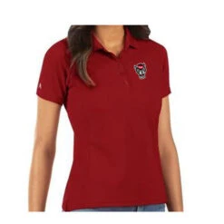 NC State Wolfpack Antigua Women's Red Legacy Pique Polo(Nc State Wolfpack Antigua Womens Red Legacy Pique Polo)